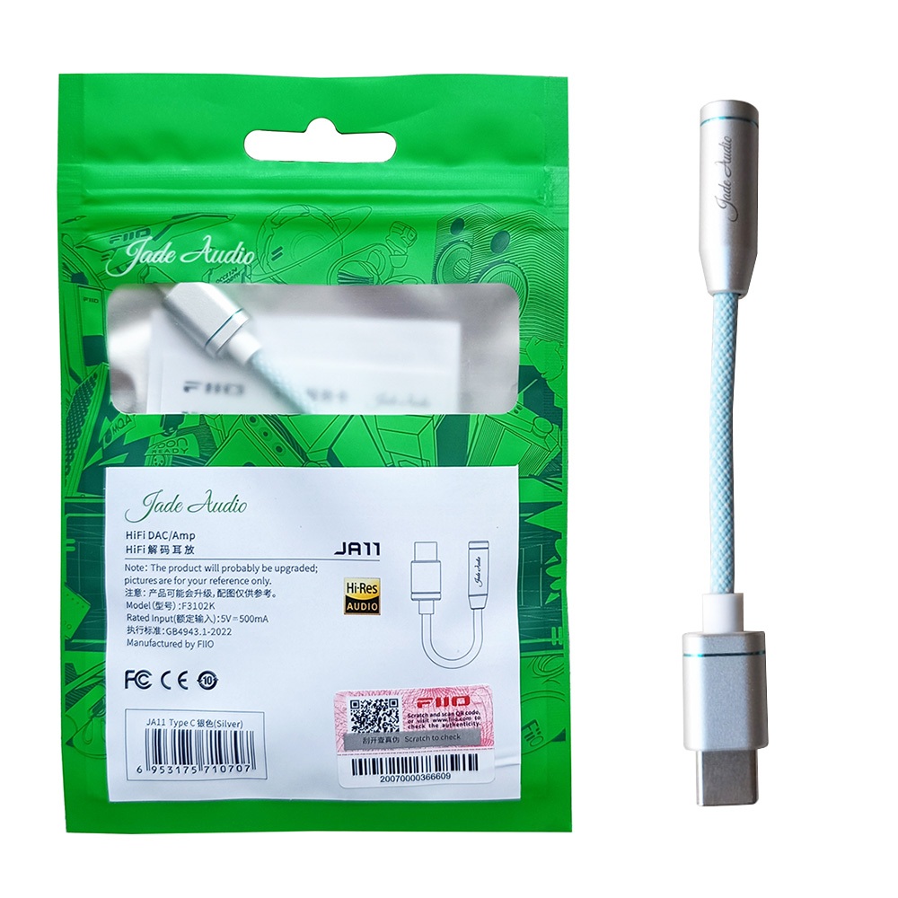 FiiO JA11 USB-C HiFi DAC and Headphone Amplifier (Silver) for Android/iOS/PC/Mac