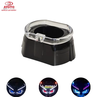 AYOTO 2.5 INCH bi led projector lens shroud cover universal halo angel eye bmw slim crystal dual DRL mode Custom upgrade retrofit DIY for car motorcycle scooter headlight headlamp bulb12V durable