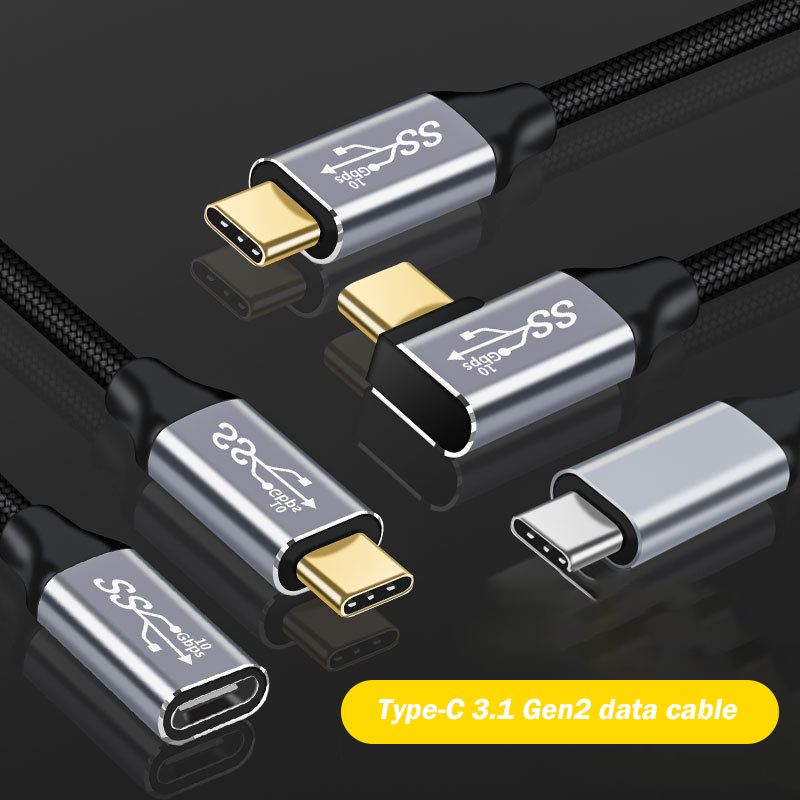 100w TypeC 3.1Gen2 Revolution USB-c สายขยายหญิง Data สายชาร์จ สวิตช์แล็ปท็อป สายขยายสมาร์ทโฟน