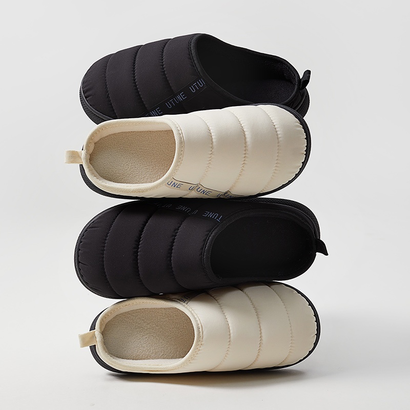 UTUNE ผ้าขนเป็ดกันลมในร่มแฟชั่น Unisex รองเท้าแตะขนมปังคู่