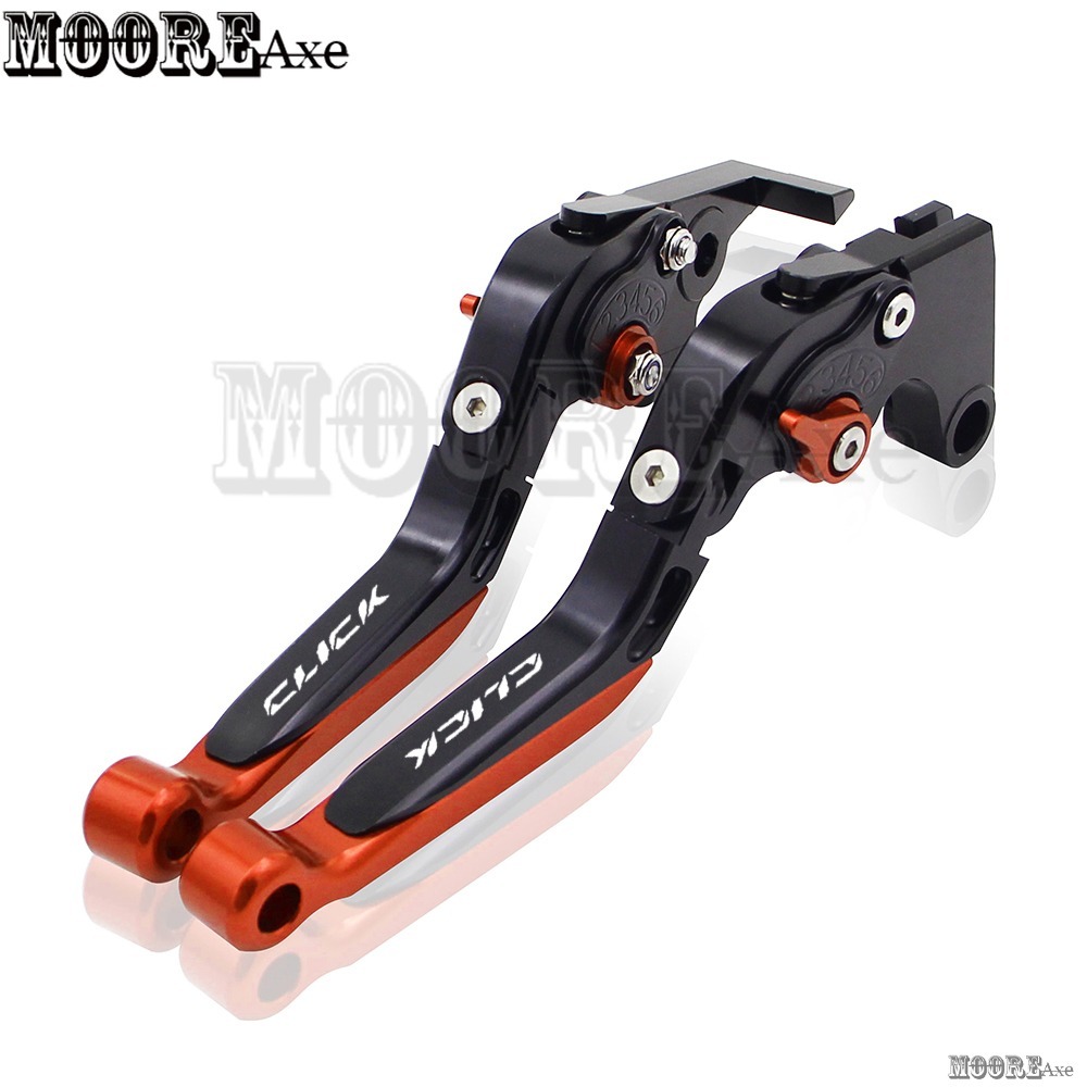 Mooreaxe อุปกรณ์เสริมรถจักรยานยนต์สําหรับ Honda Click 160 ABS CBS ดัดแปลง 6 ขั้นตอนปรับ CNC อลูมิเนียมคลัทช์เบรคคันโยกพั