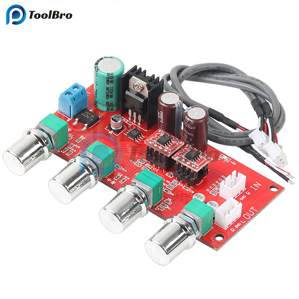 Ad828 HIFI Stereo Preamp เครื่องขยายเสียงปริมาณ Tone Control Pre-amp Preamp Preamplifier Board ดีกว่า NE5532