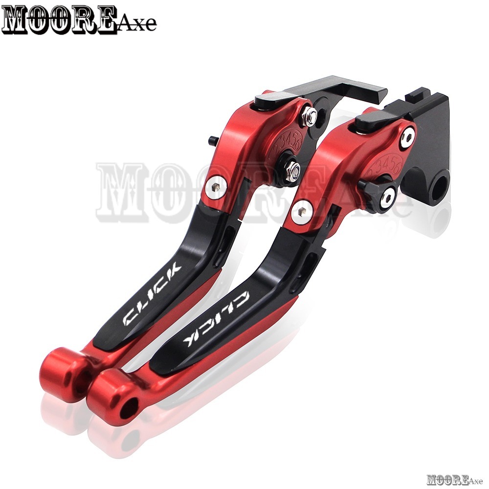Mooreaxe สําหรับ Honda Click 125i 150i V1 V2 V3 2016 - 2023 2024 Click 160 CBS/STD ดัดแปลง CNC อลูมิเนียม 6-stage ปรับพับเบรคคันโยกคลัตช์ NJ01 T1
