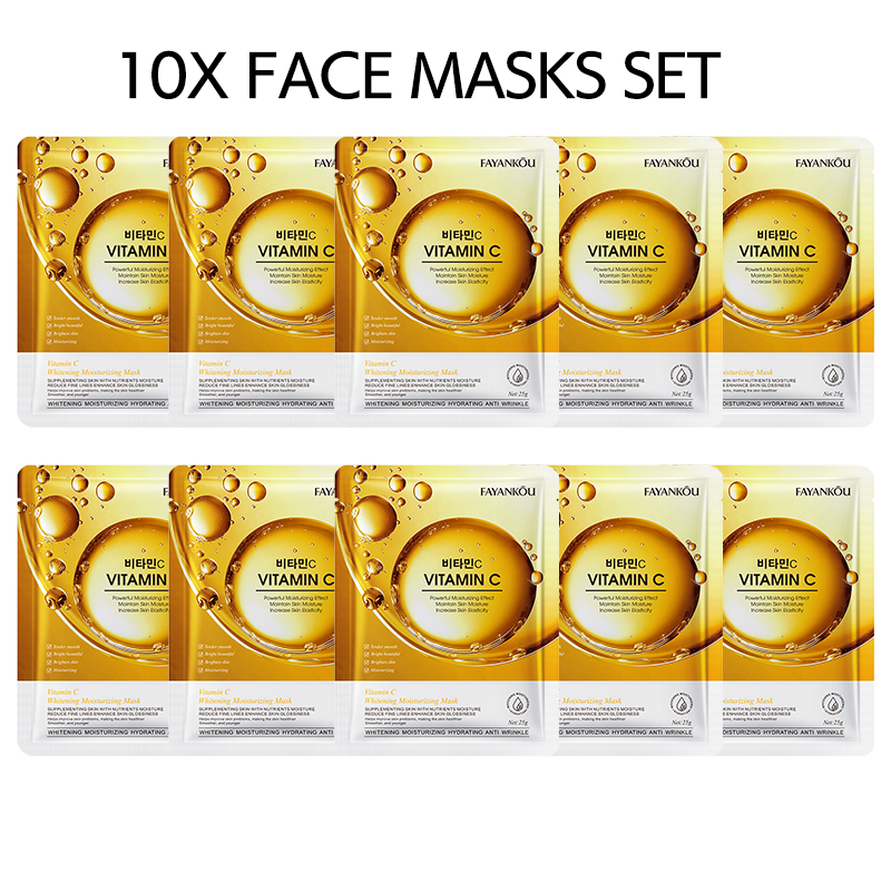 Vitamin C Brightening Moisturizing 10x Face Mask Set
