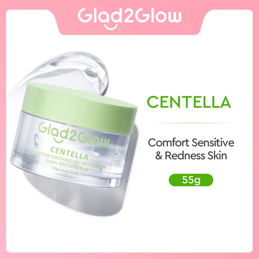 55g [G2G] Glad2Glow Centella Allantin Soothing Gel มอยเจอร์ไรเซอร์บํารุงผิวหน้าสําหรับผิวหน้า เจลบํา