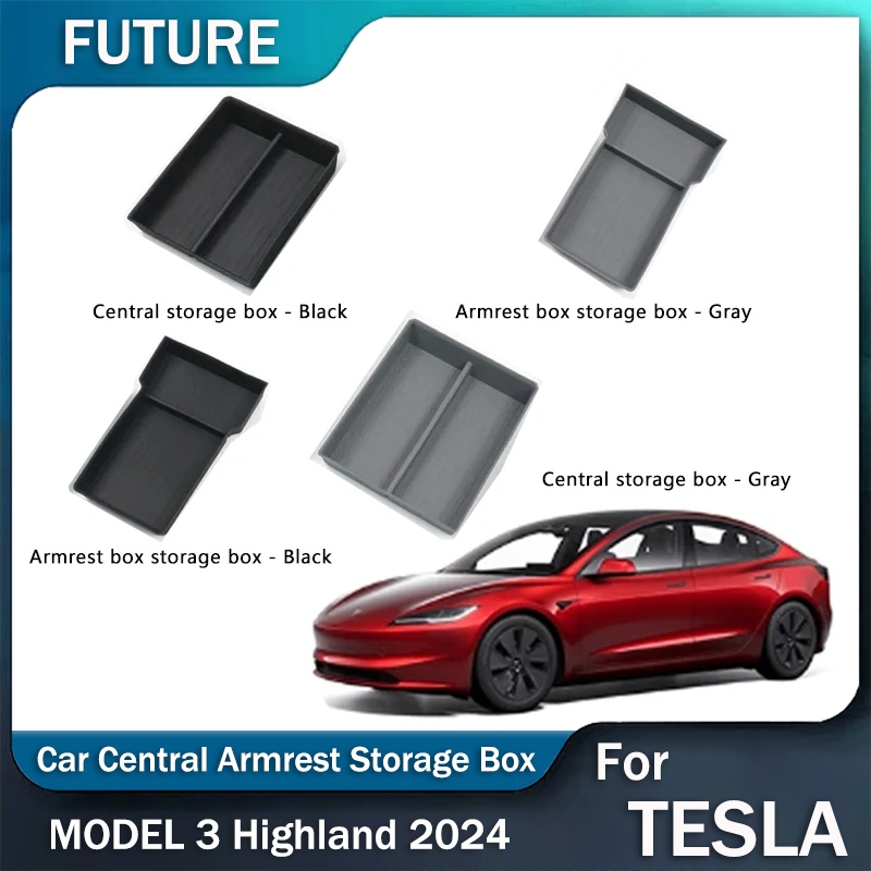 【การจัดส่งที่รวดเร็ว】กล่องเก็บของที่วางแขนสำหรับ Tesla Model 3 Highland 2024 อุปกรณ์จัดระเบียบคอนโซลกลาง อุปกรณ์ตกแต่งภายในรถยนต์
