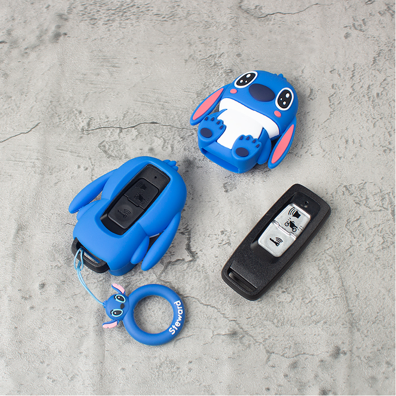 ฝาครอบการ์ตูน Stitch สําหรับ honda vision pcx160 vario160 Scoopy2023 click 125/160 SH โหมดรีโมท keyless ปลอก