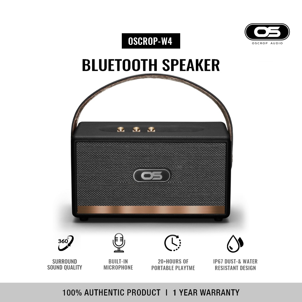 OSCROP AIRone ส่งฟรี - ลำโพงบลูทูธ ลำโพงบลูทูธพกพา ลำโพง bluetooth + Black and White - รับประกัน 1 ปี
