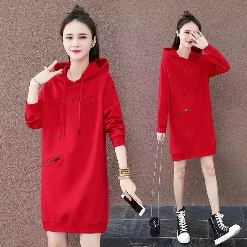 Oversize เสื้อสตรีแขนยาว Wanita Baju Tops เสื้อ Hoodie V คอหลวมยาวเสื้อฤดูใบไม้ร่วงเสื้อผ้าขนาดใหญ่ Plus ขนาดตัวอักษร #8338