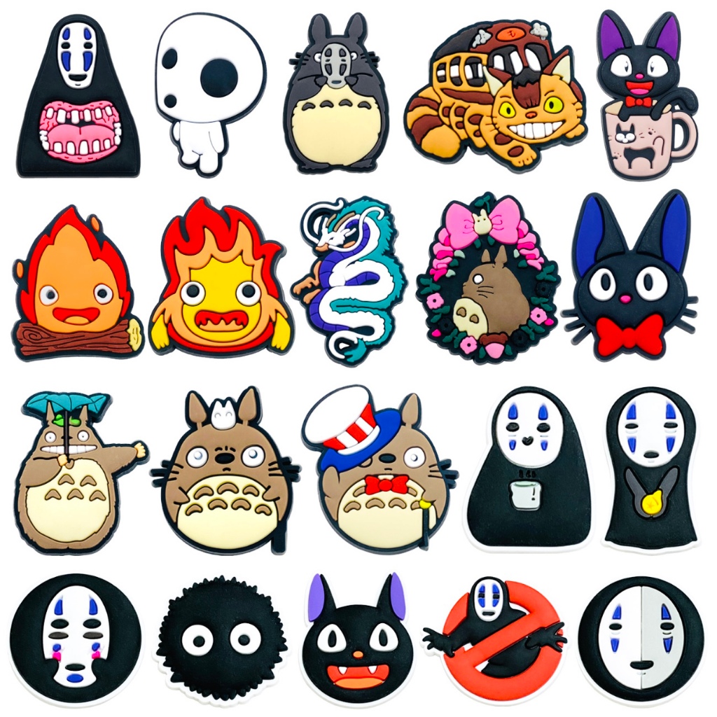 22 รูปแบบมิยาซากิ Hayao ตัวละครอะนิเมะรองเท้าผ้าใบ Charms รองเท้าแตะจี้ปุ่ม Original Shoe Clog Pins ของขวัญสําหรับเพื่อน