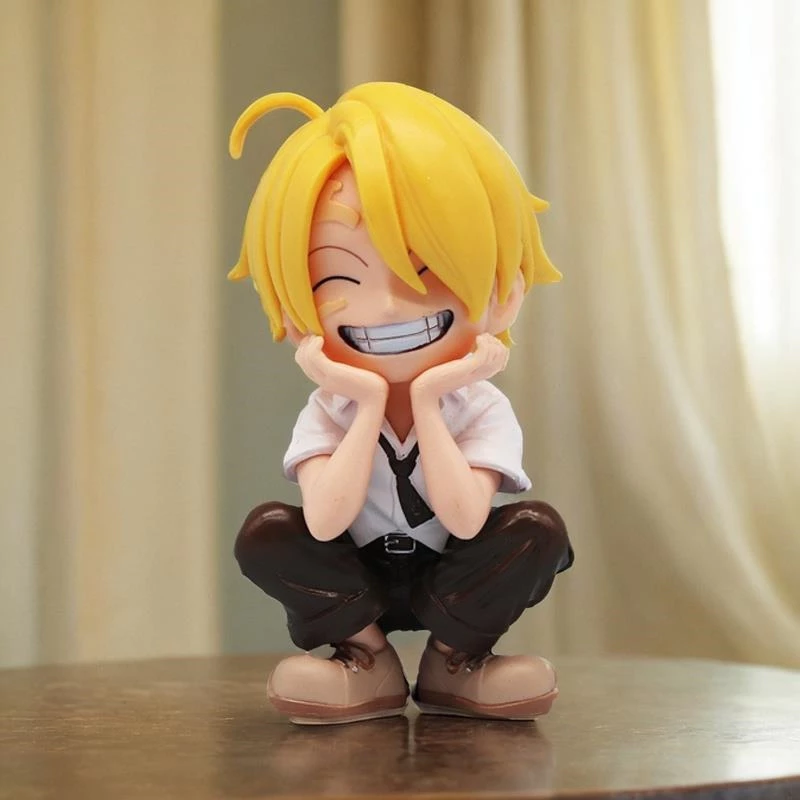 12 ซม.รุ่น Q ONE PIECE ตัวเลขการกระทําหัวเราะ Sanji อะนิเมะรูปของเล่นเด็ก PVC ตุ๊กตาเดสก์ท็อปเครื่องประดับของขวัญวันเกิด