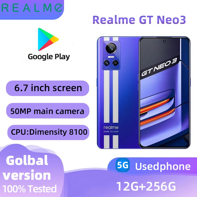 Realme GT Neo3(5G)สมาร์ทโฟนปลดล็อค 256GB ทุกสีสภาพดีAndroidโทรศัพท์มือสอง