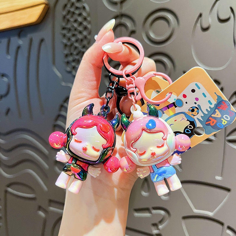 สร้างสรรค์ชุบไฟฟ้าฝันสาวพวงกุญแจน่ารักการ์ตูนที่มีสีสันตุ๊กตาพวงกุญแจจี้ ของขวัญพวงกุญแจแหวนพร้อมสต็อก