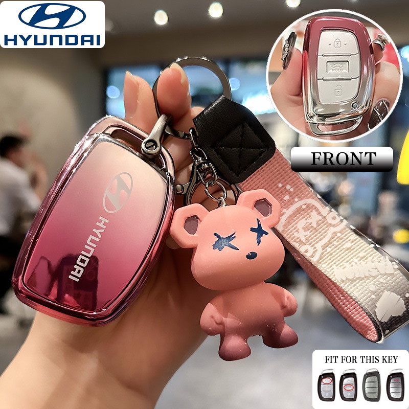 Hyundai ใหม่พรีเมี่ยมกุญแจรถใช้งานร่วมกับ Hyundai Arand i10/Elantra/Tucson/i20/i10/Creta/Stargrazer Remote Key Case พวงกุญแจ