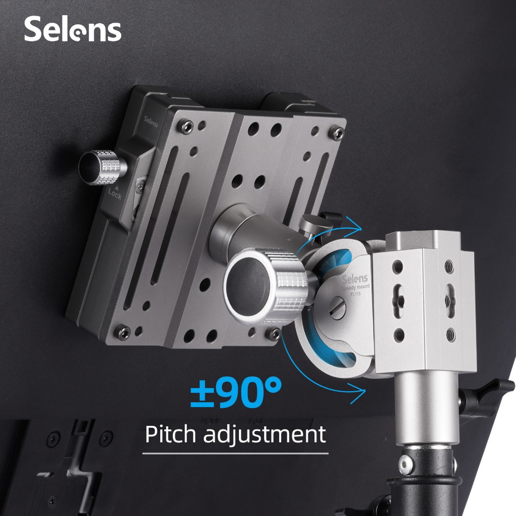 Selens Professional Monitor Stand Display Holder Quick Release Plate ปรับหมุนได้ 360 องศา Universal Base วงเล็บที่ถอดออกได้สําหรับสตูดิโอถ่ายภาพ