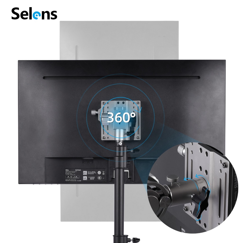 Selens Professional Monitor Stand Display Holder Quick Release Plate ปรับหมุนได้ 360 องศา Universal Base วงเล็บที่ถอดออกได้สําหรับสตูดิโอถ่ายภาพ