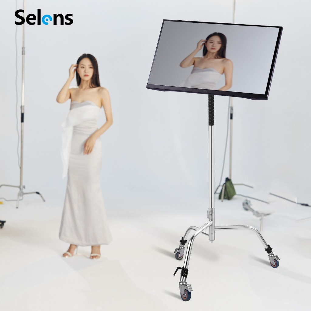 Selens Professional Monitor Stand Display Holder Quick Release Plate ปรับหมุนได้ 360 องศา Universal Base วงเล็บที่ถอดออกได้สําหรับสตูดิโอถ่ายภาพ