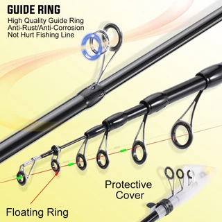 Sougayilang 1.6 M/1.8 M/2.1 M Spinning/Casting Rod Telescopic Cork & EVA จับตกปลา Rod Carbon Body Ultralight ตกปลา Rod สําหรับน้ําจืด/น้ําเกลือ
