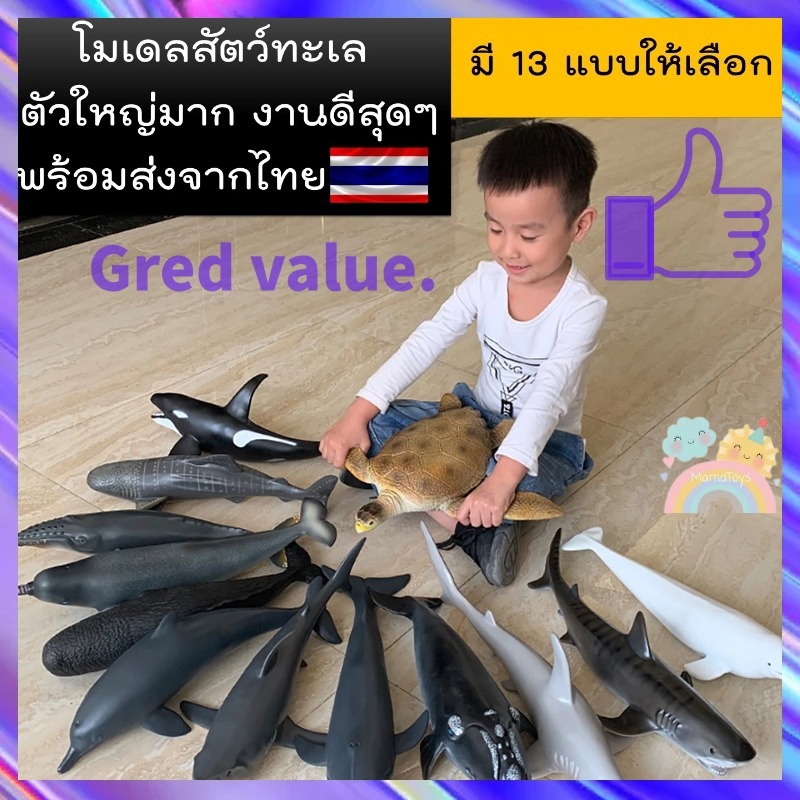 [COD] โมเดลสัตว์ทะเลตัวใหญ่ ไซส์จัมโบ้ ขนาดใหญ่ โมเดลสัตว์ทะเล โมเดลปลาฉลาม โมเดลวาฬ Marine Animal