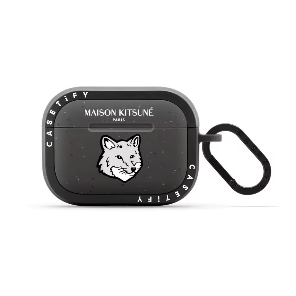 C สีดํา Frosted หูฟัง Co-Branded MAISON KITSUNE เหมาะสําหรับ Apple AirpodsPro หูฟังแฟชั่น pro2 รุ่นบุคลิกภาพ High-End Creative 3 รุ่นไร้สายบลูทูธป้องกันกรณี