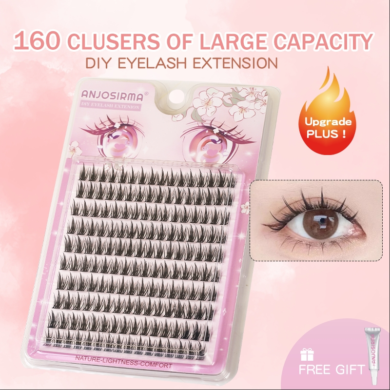 Anjosirma ใหม่ ขนตาปลอม นิ่ม เป็นธรรมชาติ 10 แถว ใช้ซ้ําได้ คุณภาพสูง หยิกได้ DIY