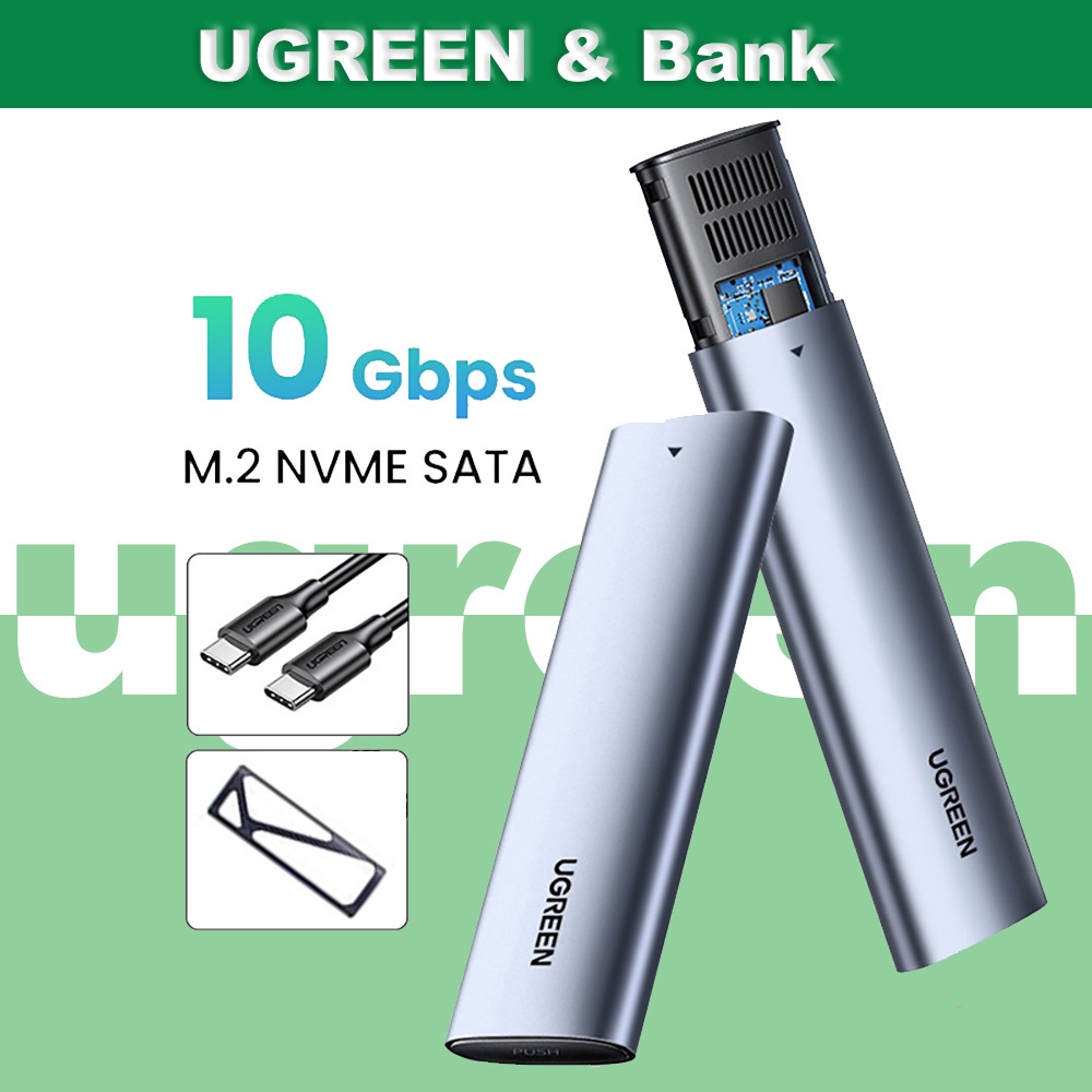 Ugree n SSD กรณี 10Gbps NVMe M.2 SSD สําหรับ PCIe SATA เป็น USB SSD สําหรับฮาร์ดไดรฟ์ภา M-Key & B-Key