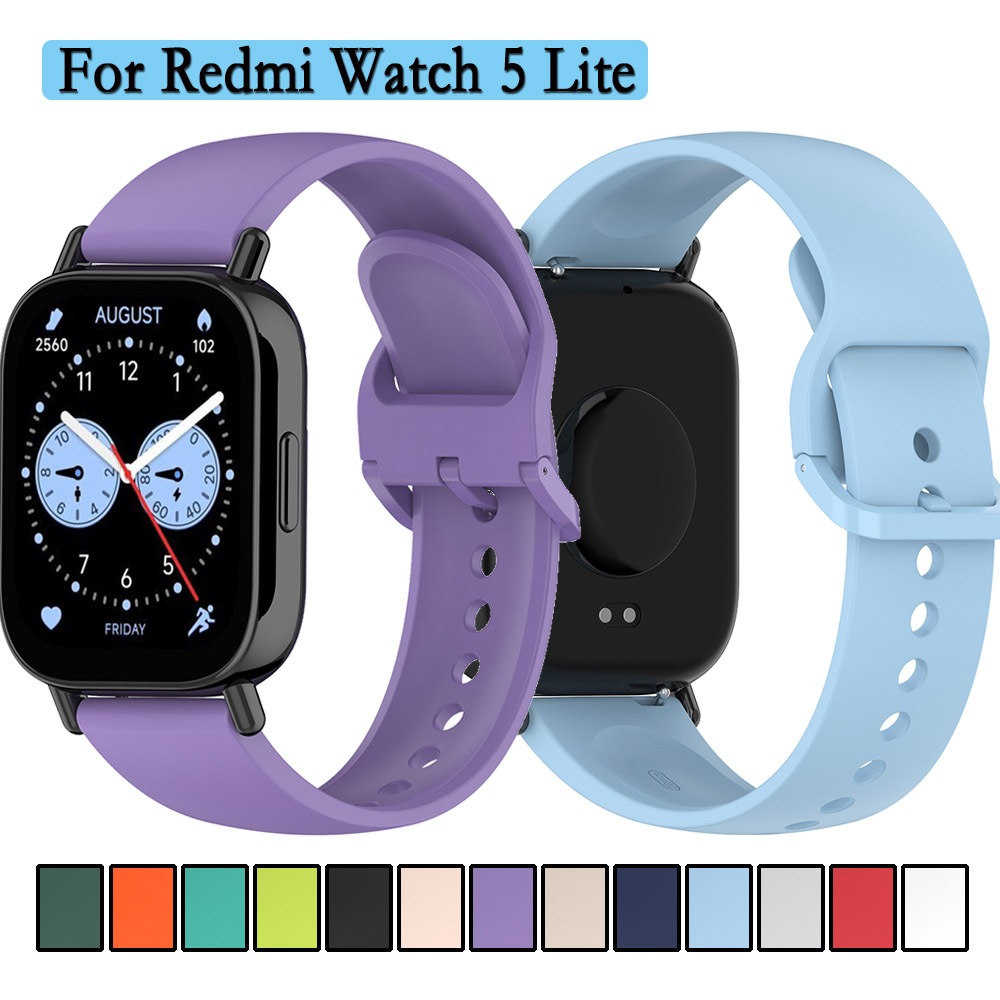 สายรัดสําหรับ Redmi Watch 5 Lite ซิลิโคนคุณภาพสูงเดี่ยวสีสายรัดข้อมือสําหรับ Redmi Watch 5 Lite Watchband