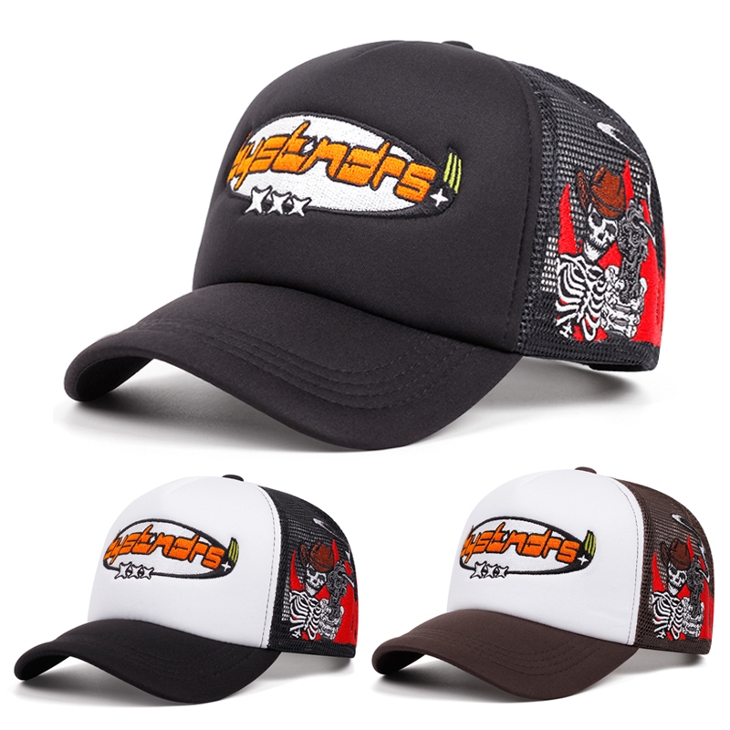 หมวกรถบรรทุกแฟชั่นสําหรับผู้ชาย หมวกเบสบอลบังแดดฮิปฮอปสําหรับผู้หญิง หมวก Snapback ตาข่ายระบายอากาศ - รูปที่ 3