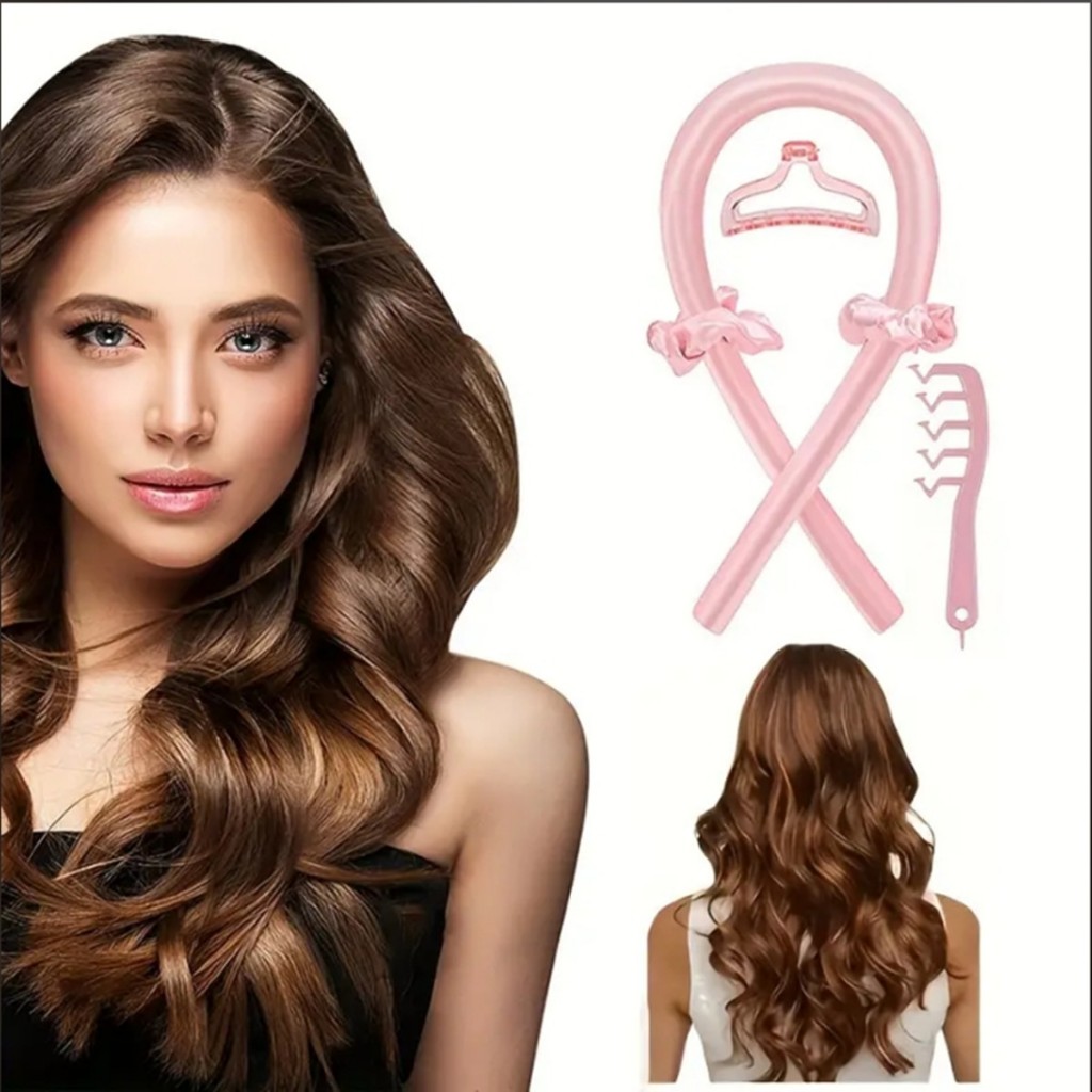 1 ชุด Heatless Curling Rod แถบคาดศีรษะ Wave Formes ผมริบบิ้น Curlers DIY จัดแต่งทรงผม