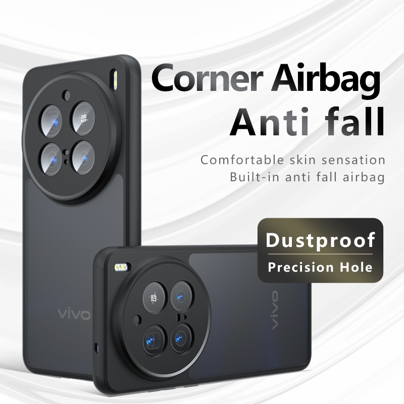Light Scrub / ผิว PC โปร่งใสเต็มรูปแบบรู้สึกเคสโทรศัพท์สําหรับ Vivo X200 Pro X200Pro Mini Anti-fall Protection Hard Cover