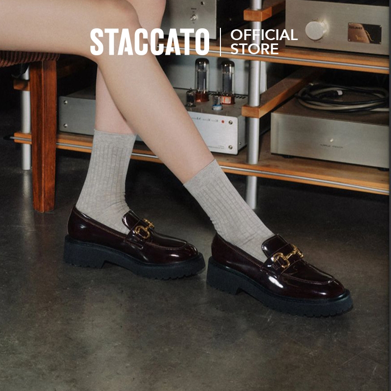 Staccato Women's Penny Loafers รองเท้าคัทชู รองเท้าส้นตึก EGB04