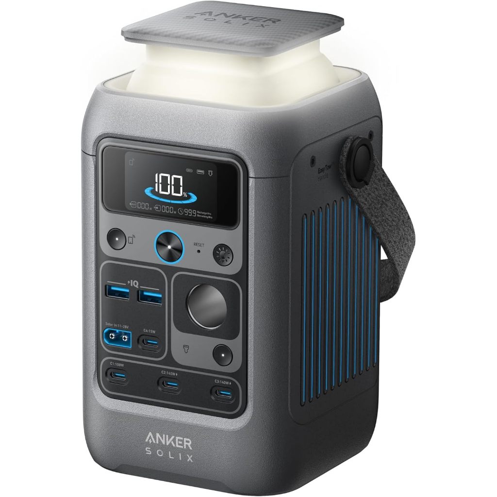 Anker A1726 SOLIX C300 DC Power Bank Station กลางแจ้ง 288Wh (900000mAh) สถานีพกพา LiFePO4 แบตเตอรี่ 300W เครื่องกําเนิดไฟฟ้าพลังงานแสงอาทิตย์สําหรับ Camping Traveling และ Emergenicies