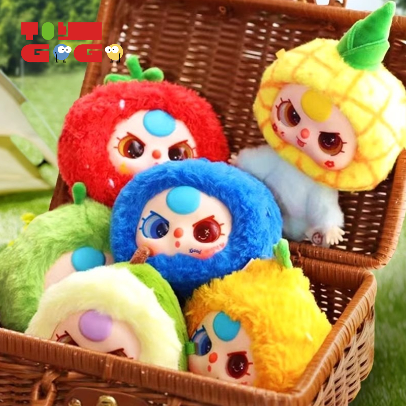 Baby Three V4 Generation Fruit Garden Plush ของเล่นอินเทรนด์กล่องตาบอดพร้อมหัวผลไม้น่ารัก
