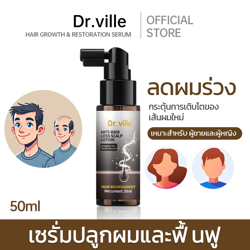 เซรั่มลดผมร่วง DR.ville HAIR REJUVENATING SERUM - anti-hairloss serum เซรั่มบำรุงผม ลดผมร่วง