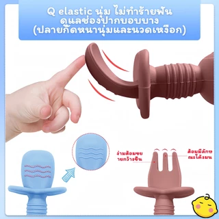 5/8pcs จานข้าวเด็ก จานเด็ก จานซิลิโคนเด็ก baby feeding set ช้อนส้อม1ขวบ สามารถฆ่าเชื้อได้