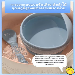 5/8pcs จานข้าวเด็ก จานเด็ก จานซิลิโคนเด็ก baby feeding set ช้อนส้อม1ขวบ สามารถฆ่าเชื้อได้