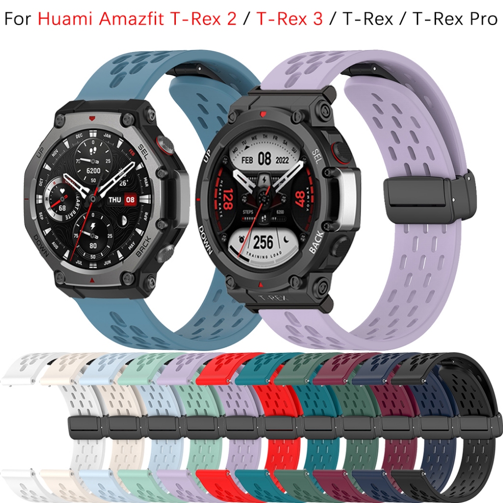 สายรัดซิลิโคนสําหรับ Huami Amazfit T-Rex 2 / T-Rex 3 / T-Rex / T-Rex Pro สมาร์ทวอท์ชเปลี่ยนสายนาฬิกา