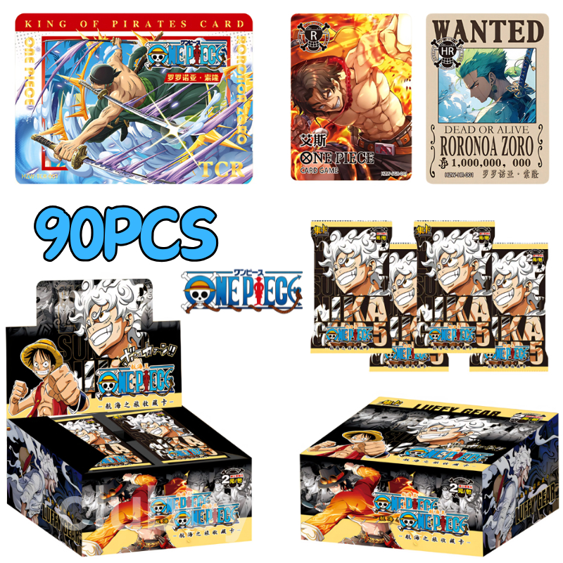 การ์ดหนา 90 ชิ้นลูฟี่โซโลการซื้อขายแฟลชการ์ด AR/LGR/TCR หายาก