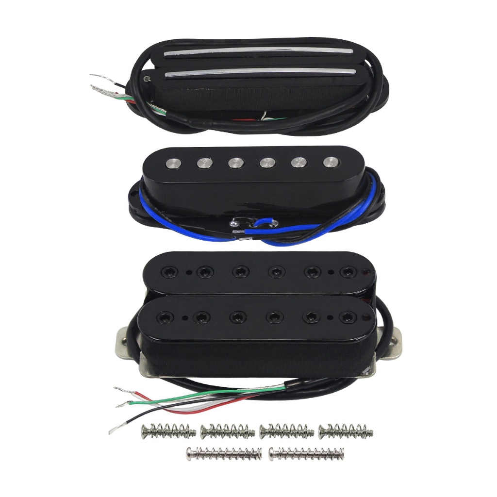 Fleor 3 ชิ้นเซรามิค Dual Rails Pickup + Single Coil Pickup + Humbucker Pickup สําหรับ SSH กีตาร์ไฟฟ้า