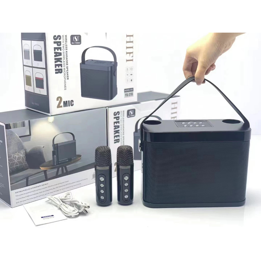 [COD] ลําโพงบลูทูธแบบพกพา, ลําโพงบลูทูธพกพา, USB/TF/AUX, ลําโพงคาราโอเกะ เสียงดีไมค์และชุดคาราโอเกะ