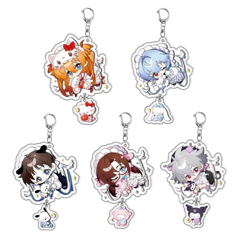 Eva Neon Genesis Evangelion Ayanami Rei Soryu Asuka Langley Nagisa Kaworu อะคริลิคพวงกุญแจพวงกุญแจจี้พวงกุญแจของขวัญคอลเลกชัน