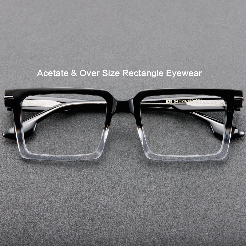 ขนาดใหญ่ Acetate ผู้ชายกรอบแว่นตาสี่เหลี่ยมผืนผ้า Optical Glasse ยอดนิยมอิตาลี Retro Luxury แว่นตา 528