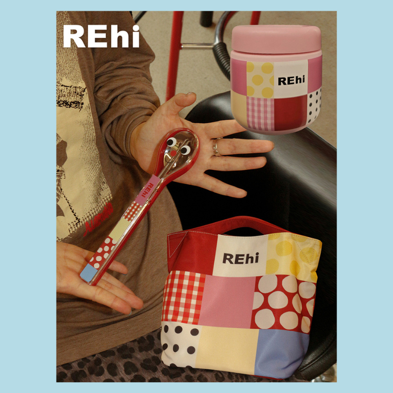 [พร้อมส่ง] REhi Lunch Box กล่องข้าว Colorful Creative Insulation Lunch Box Double-Layer Stainless St