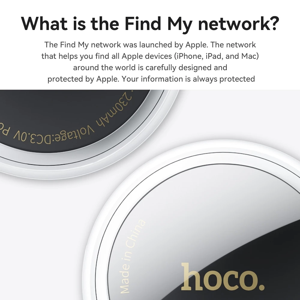 hoco. Tag GPS E91 อุปกรณ์ติดตาม ค้นหาการสนับสนุนรายการ เพื่อค้นหา My ไม่จําเป็นต้องติดตั้งแบตเตอรี่เสริม 9-12 เดือน(รองรับ iOS เท่านั้น) thumbnail 4
