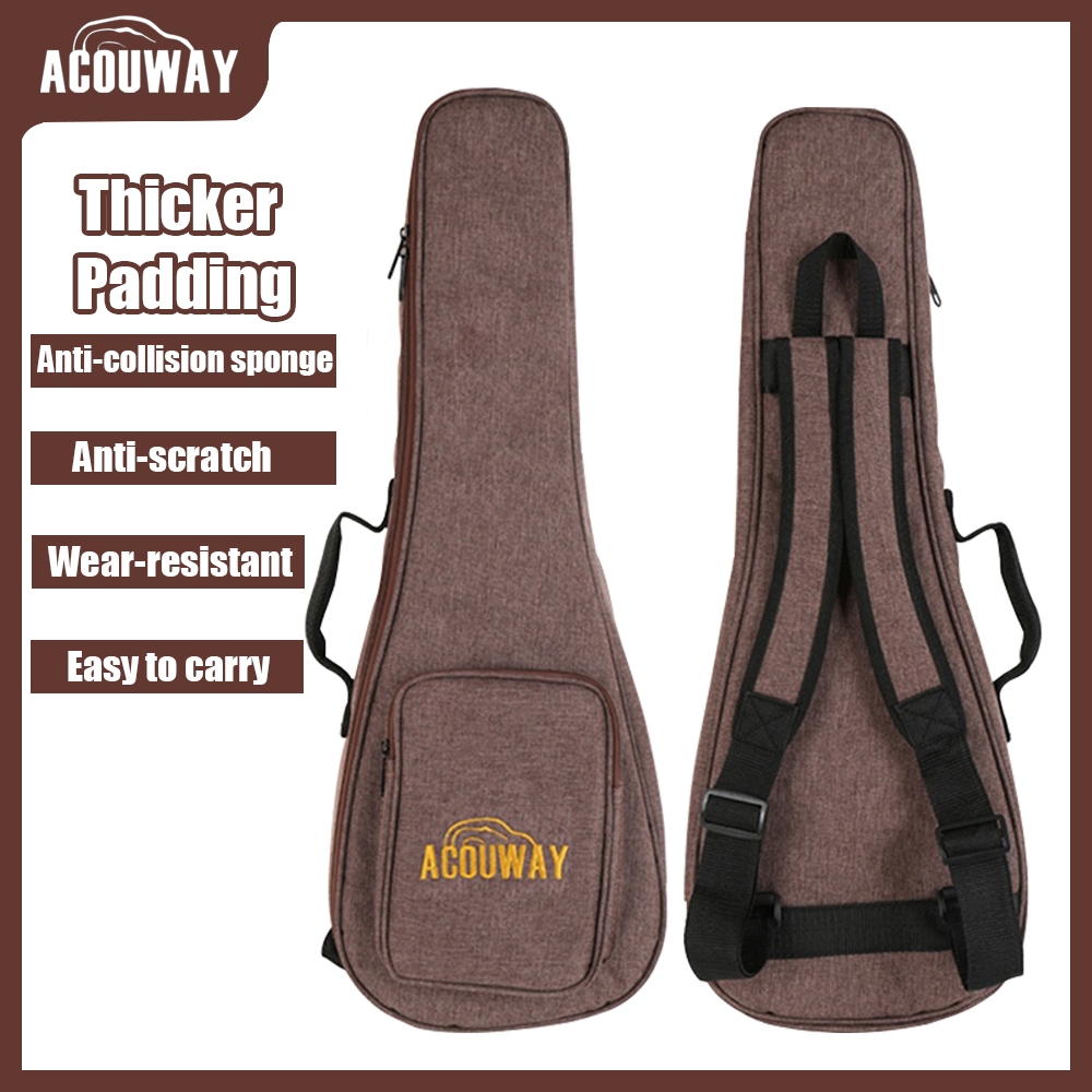 Acouway Ukulele กระเป๋า 10 มม.เบาะ 24/26 นิ้วคอนเสิร์ต/ขนาด Tenor ผ้า Oxford Ukelele ฝาครอบ Gigs