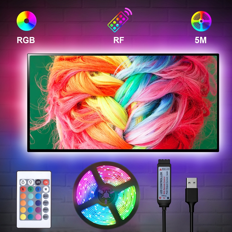 5vusb Light Strip Symphony RGB TV พื้นหลังผนังกลางแจ้งจัดแต่งทรงผมกาวกาว Soft Light Strip LED