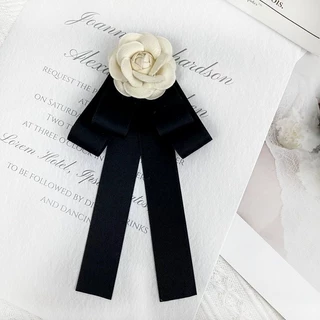 ประณีต Retro Camellia ดอกไม้ Bowknot เข็มกลัดเสื้อผ้า Neckline Bow เข็มกลัด Accessoriese
