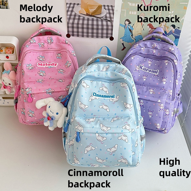 กระเป๋าเป้เด็กคุณภาพสูงสําหรับผู้หญิง kuromi back pack melody bagpack cinnamoroll กระเป๋านักเรียน sanrio bag pack kuromi bag pack my melody กระเป๋านักเรียน
