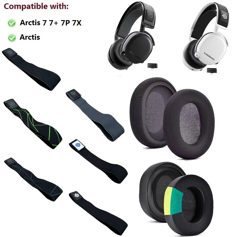 100% อะไหล่เดิมสําหรับ SteelSeries Arctis 7 7+ 7P 7X หูฟังเปลี่ยนแถบคาดศีรษะเทปแผ่นรองหูฟัง Earmuff แผ่นรองหูฟัง