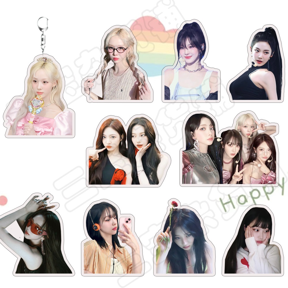 ใหม่ Aespa KARINA GISELLE WINTER NING พวงกุญแจอะคริลิคสองด้านจี้ของขวัญนักเรียน